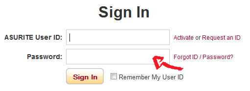 asu login step 2