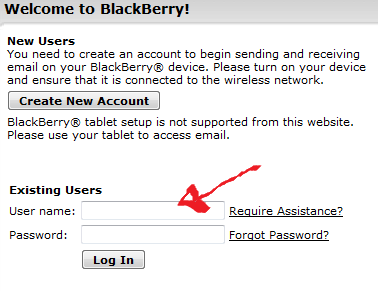 bb email login step 1