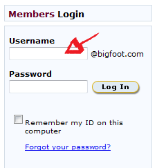 bigfoot mail sign in step 1