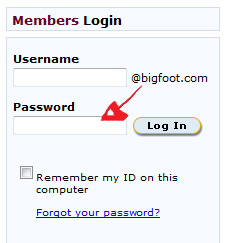 bigfoot mail sign in step 2